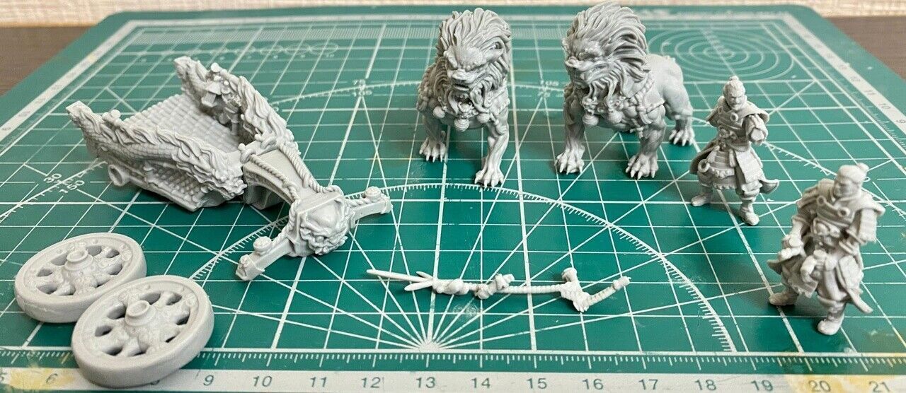 Miniature Chinese Emperor Mummy on a Chariot 3D print model_5