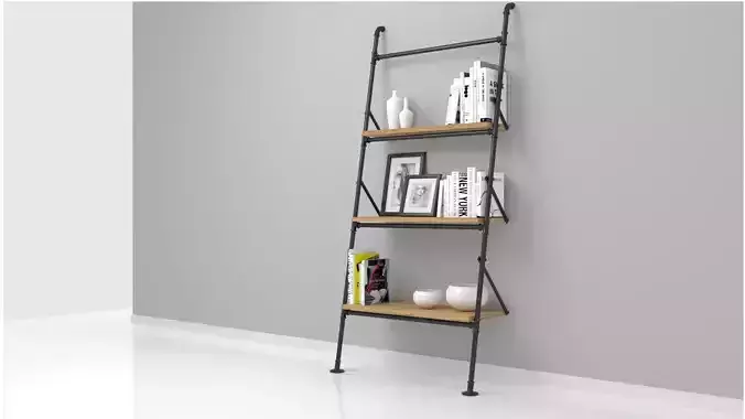 BOOKSHELF 1 ladder shelf with books