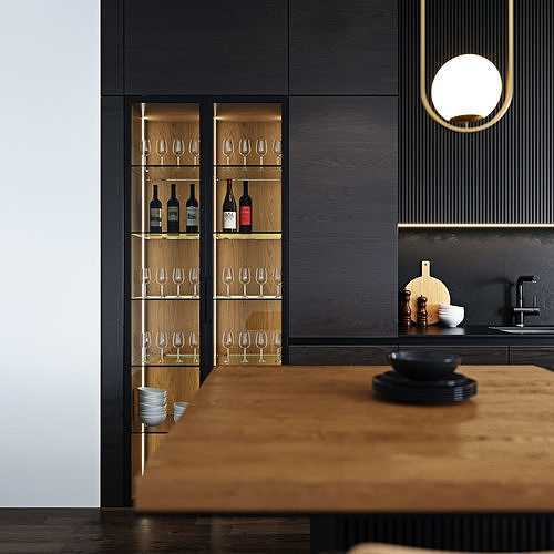 Modern kitchen 3 3D model 7