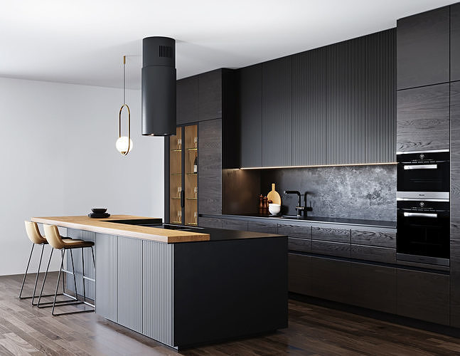 Modern kitchen 3 3D model 6