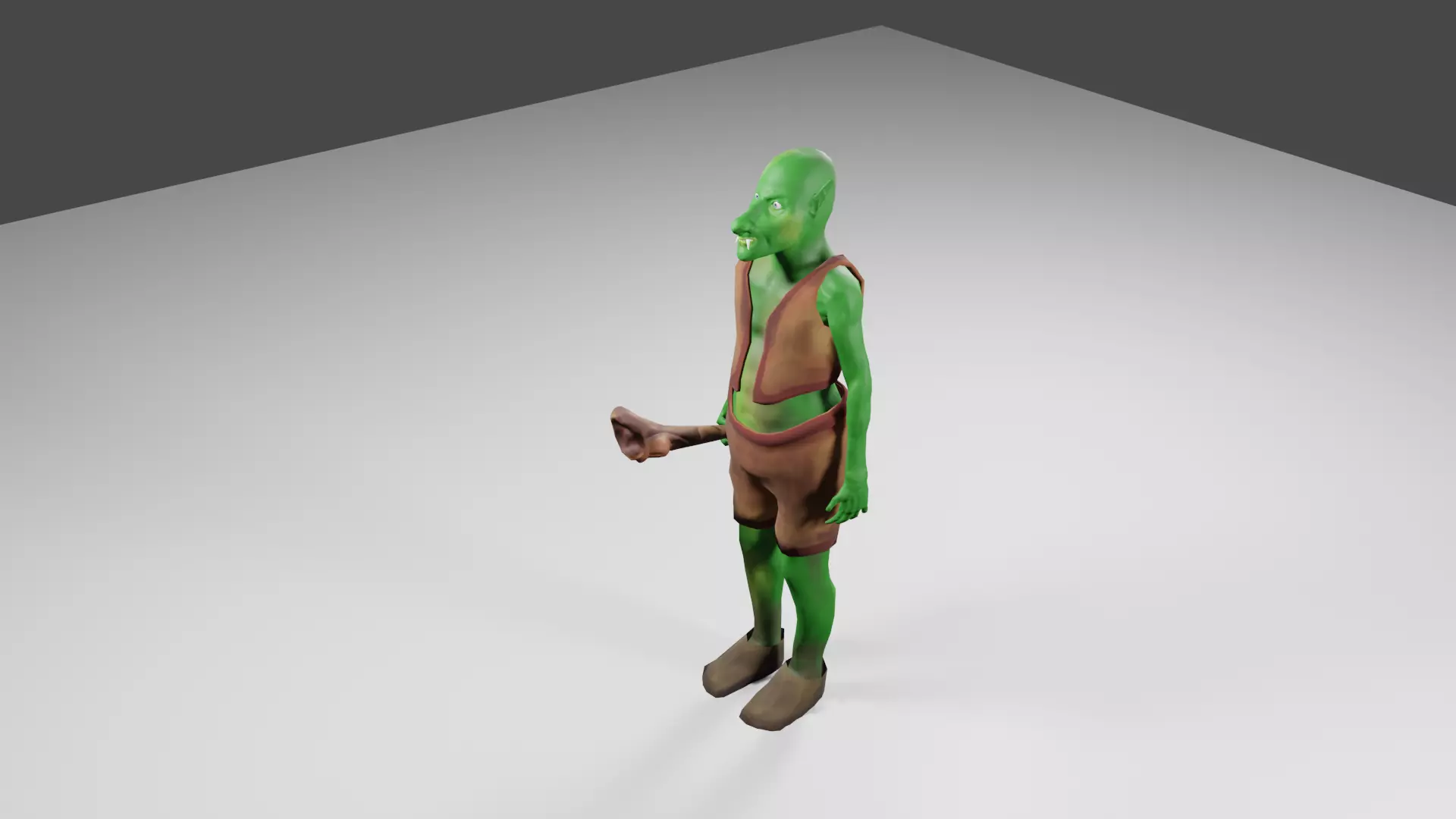 Woods swamp green goblin Low-poly 3D model_0
