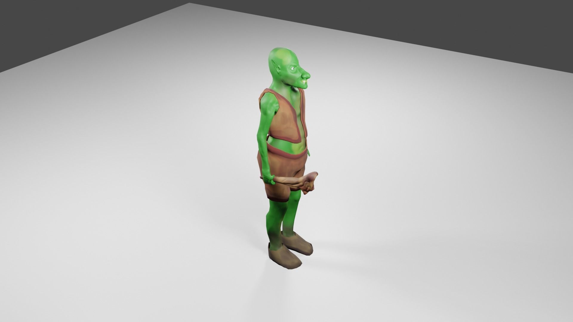 Woods swamp green goblin Low-poly 3D model_2