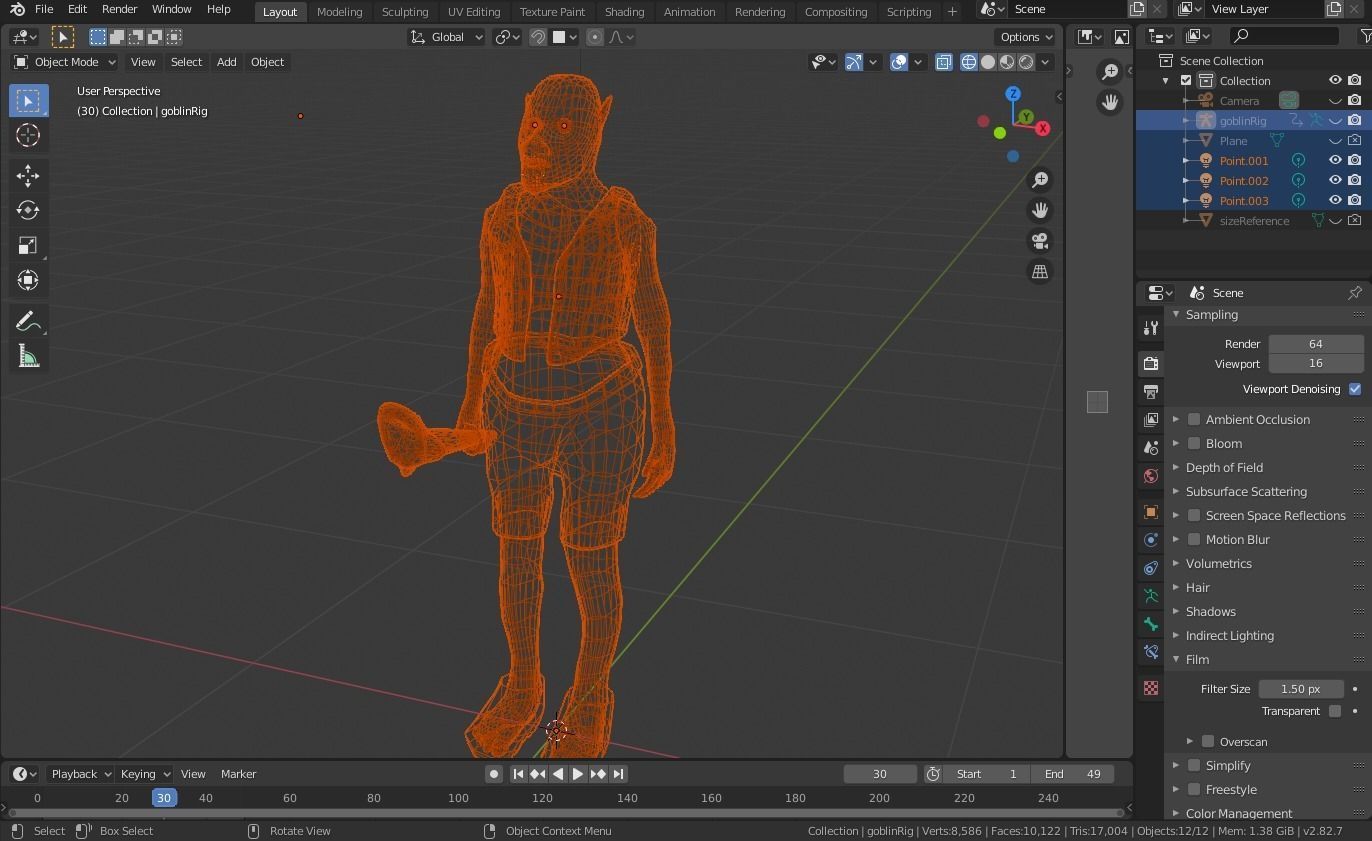 Woods swamp green goblin Low-poly 3D model_5