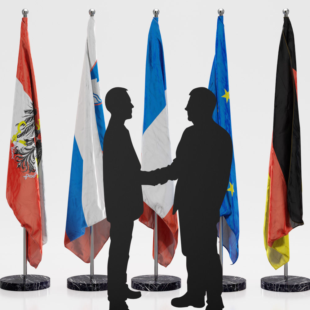 Floor Flags 3D model_1