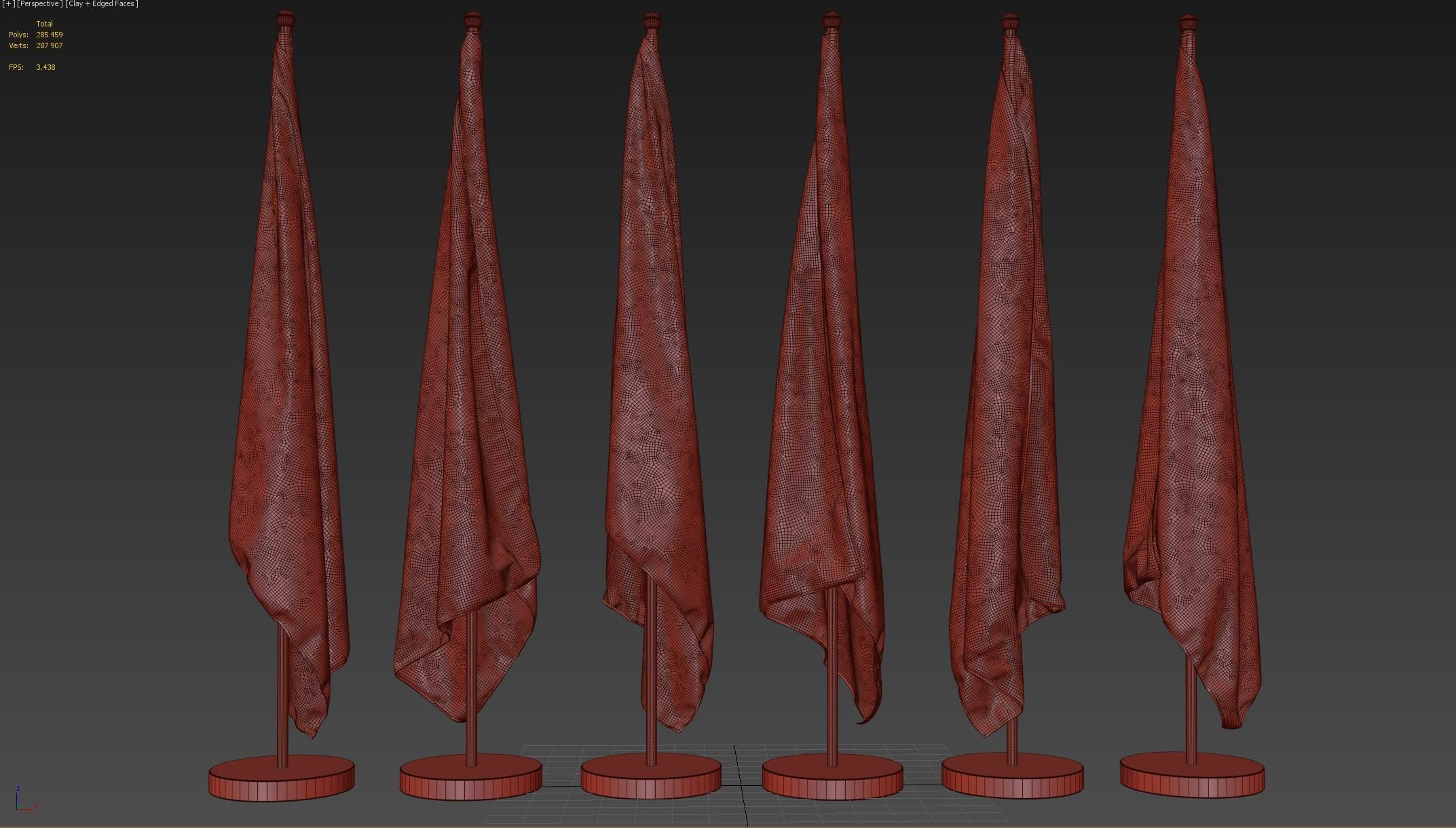 Floor Flags 3D model_5