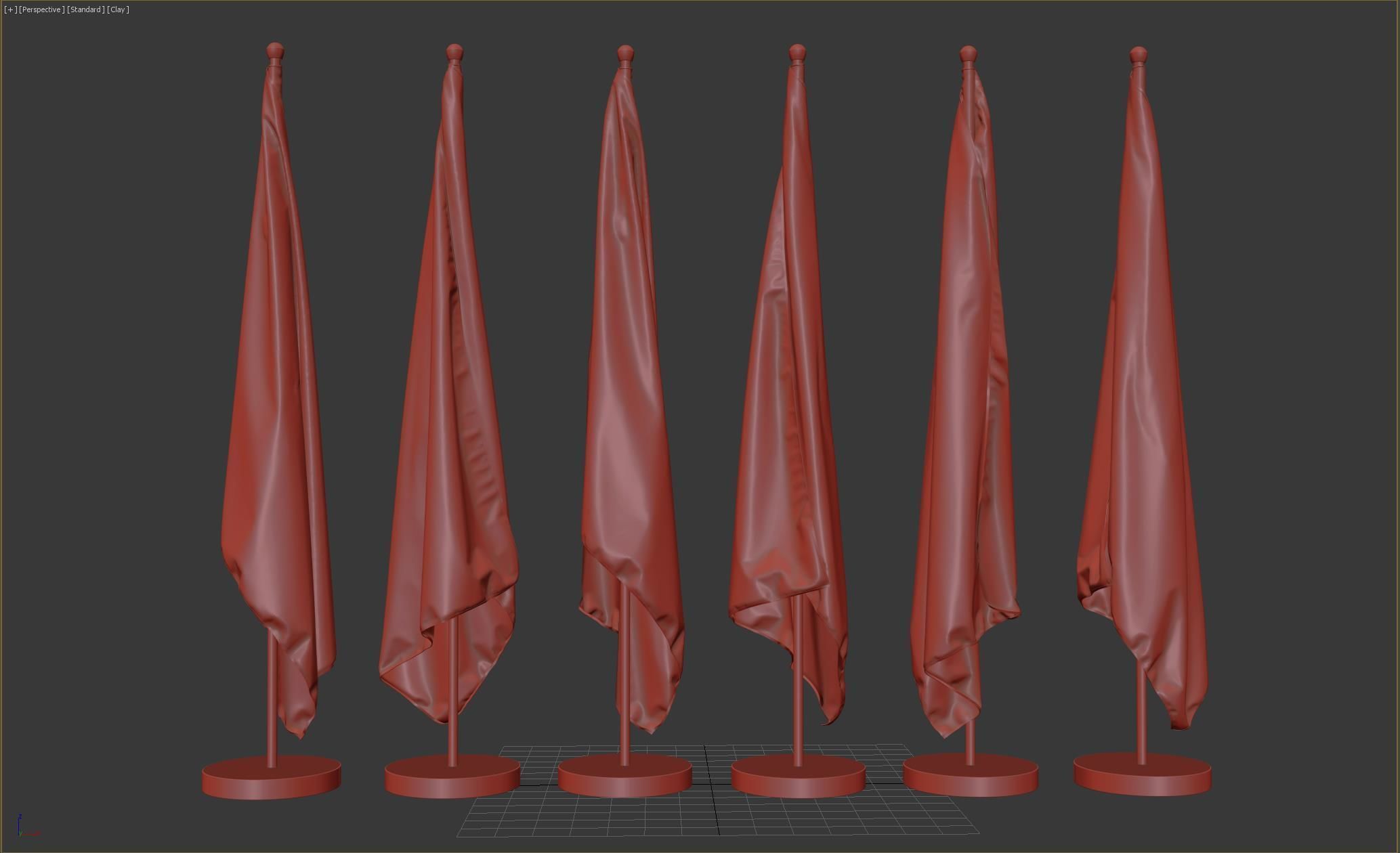 Floor Flags 3D model_4