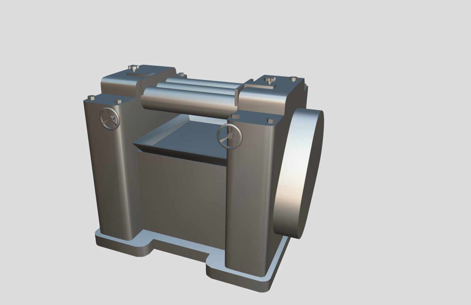Machine - Triple Roll Pigment Mill Low-poly 3D model_7