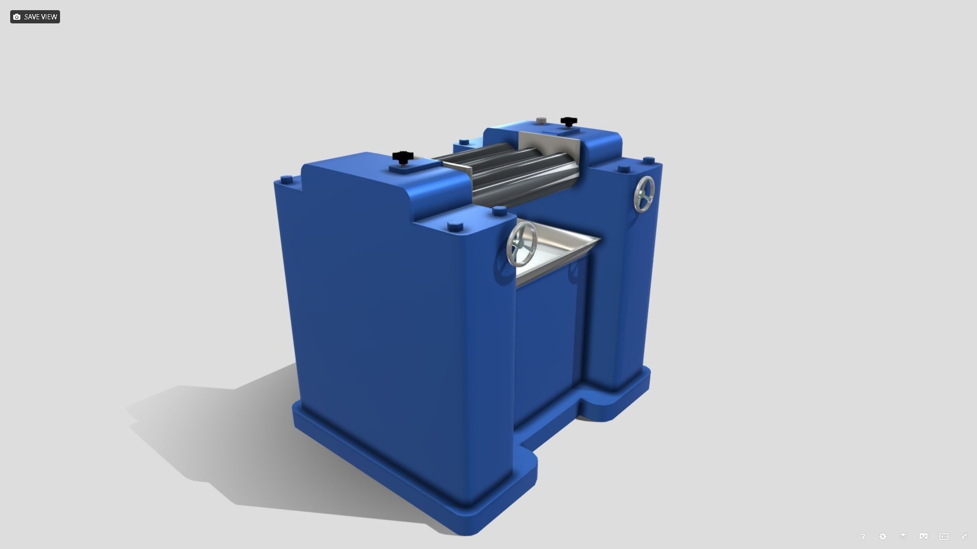 Machine - Triple Roll Pigment Mill Low-poly 3D model_6
