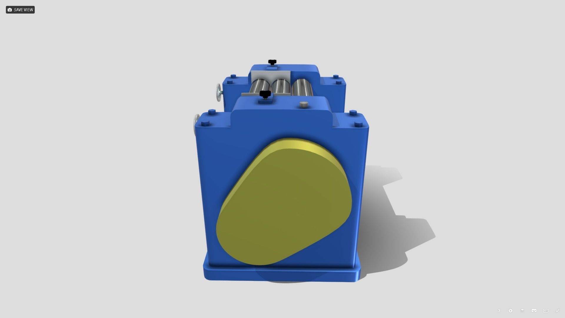 Machine - Triple Roll Pigment Mill Low-poly 3D model_2