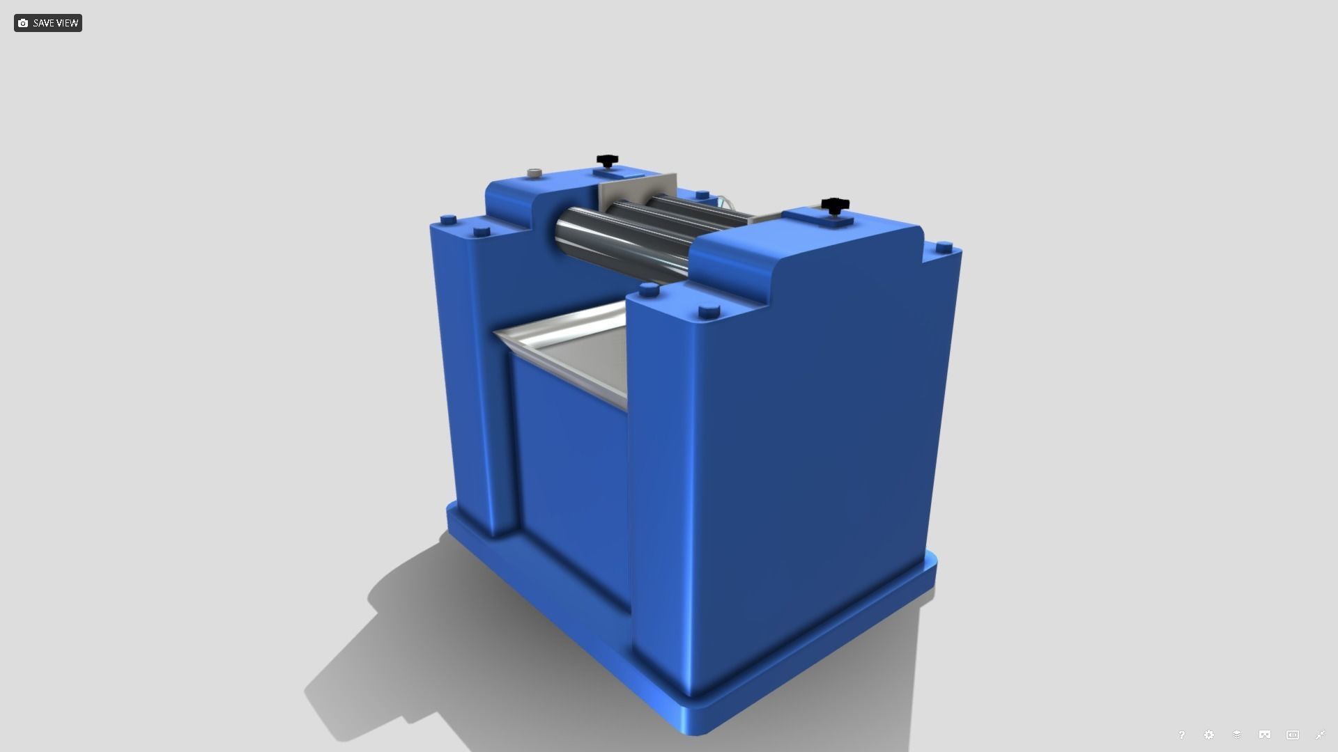 Machine - Triple Roll Pigment Mill Low-poly 3D model_5