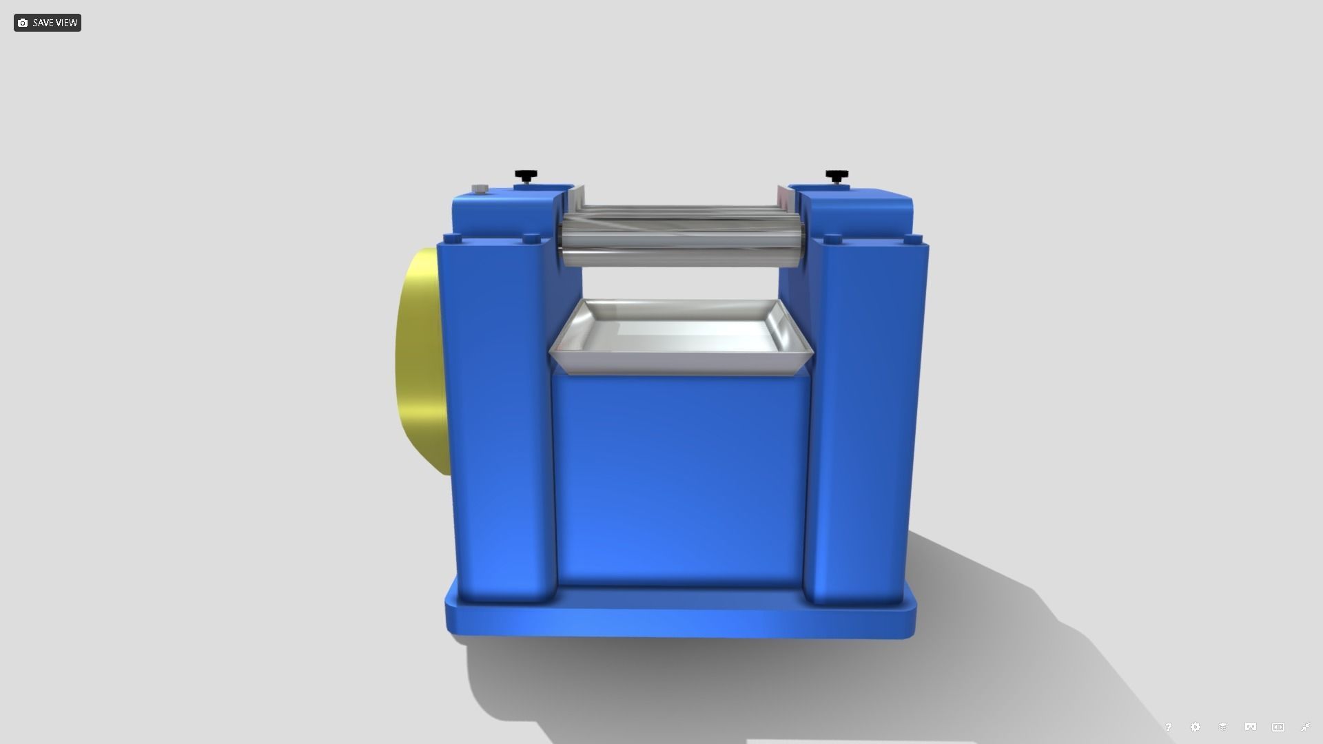 Machine - Triple Roll Pigment Mill Low-poly 3D model_4