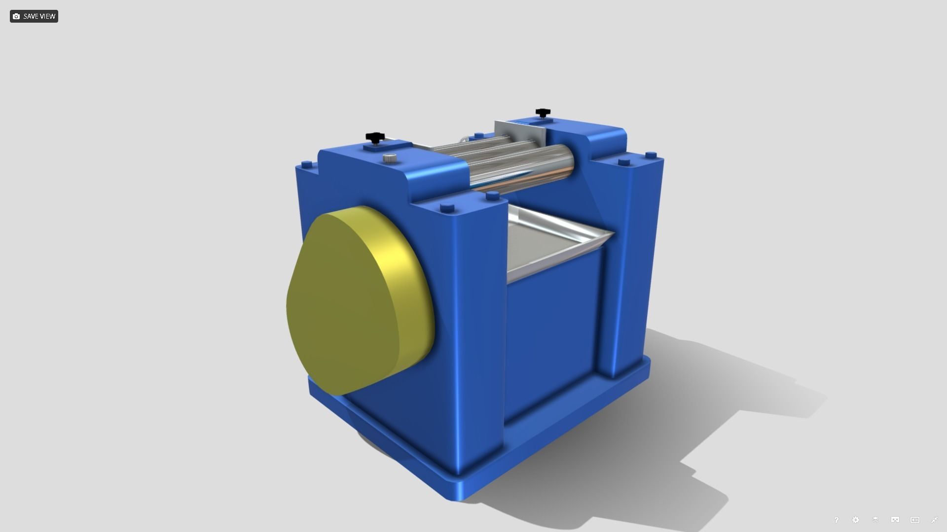 Machine - Triple Roll Pigment Mill Low-poly 3D model_3