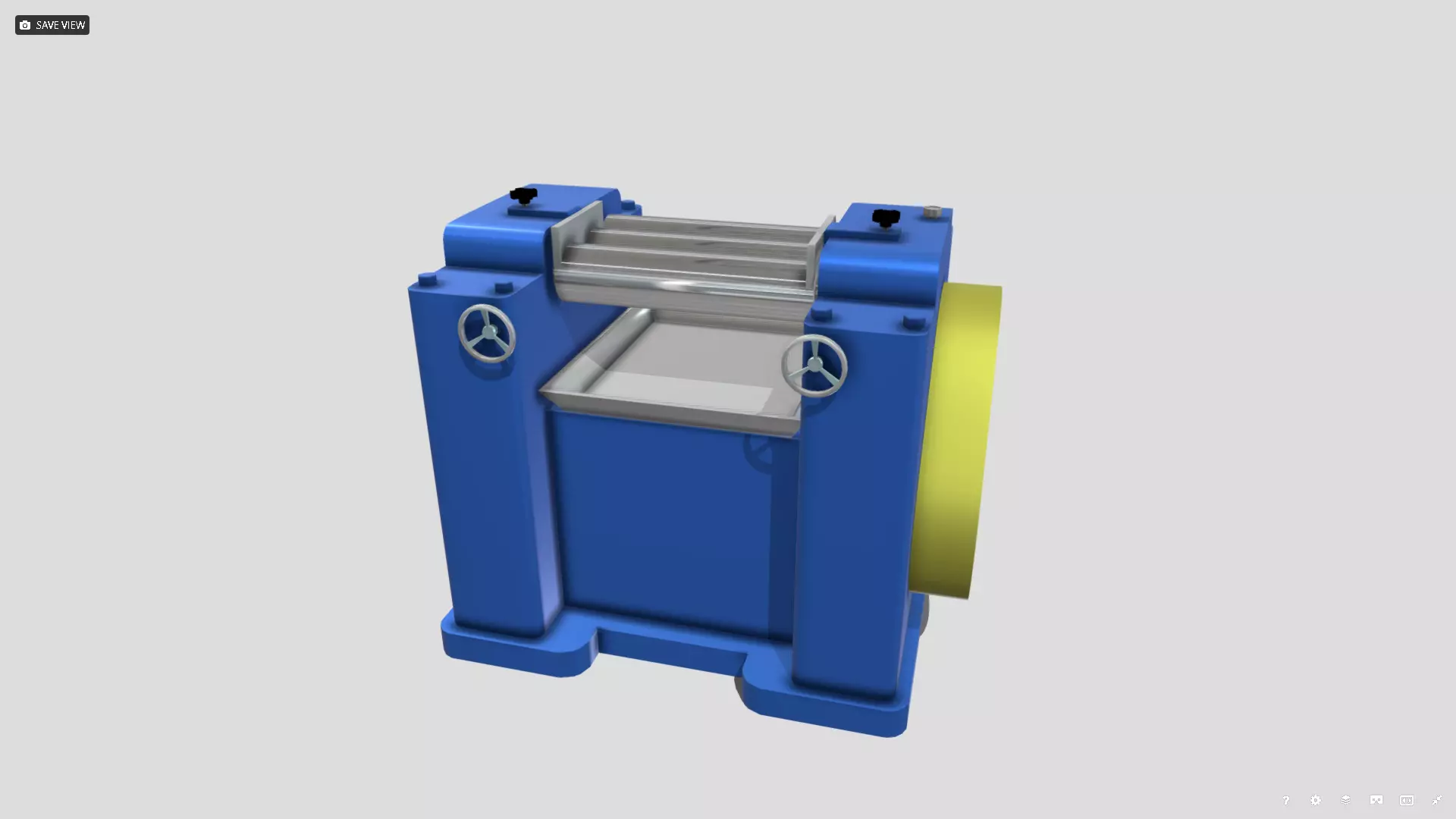 Machine - Triple Roll Pigment Mill Low-poly 3D model_0