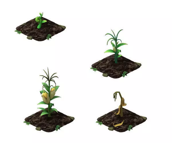 corn cartoon  3D model_0