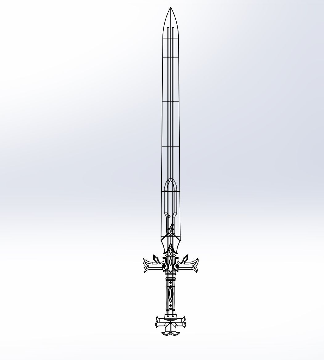 Sword Art Online Alicization Alice Sword Printable Assembly 3D print model_1