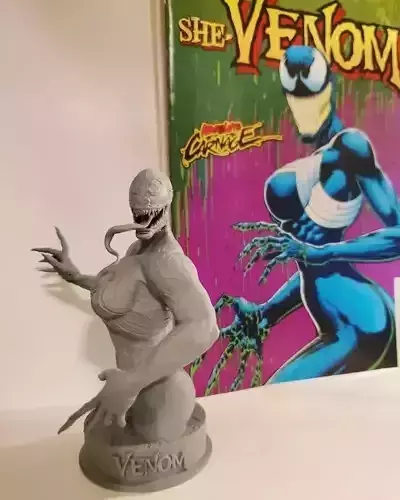 She-Venom statue of woman with claws