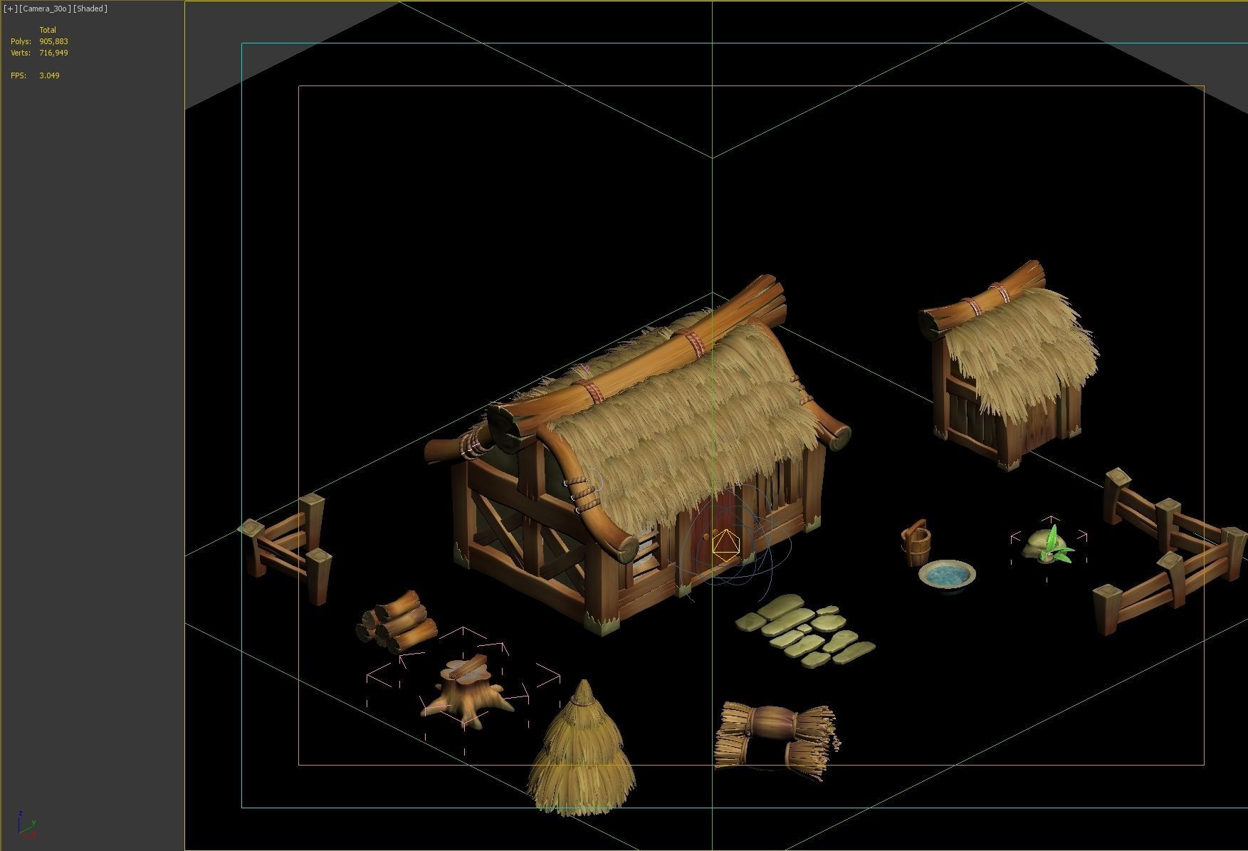 thatched Cottage 3D model_1