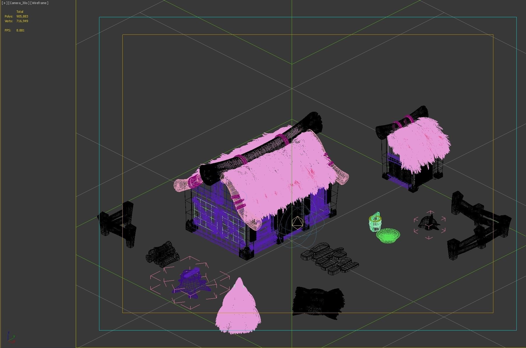 thatched Cottage 3D model_2