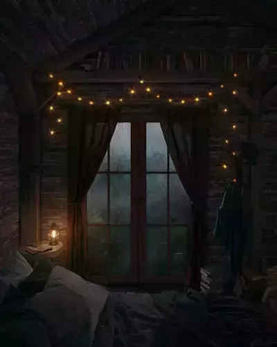 Rain on glass bedroom