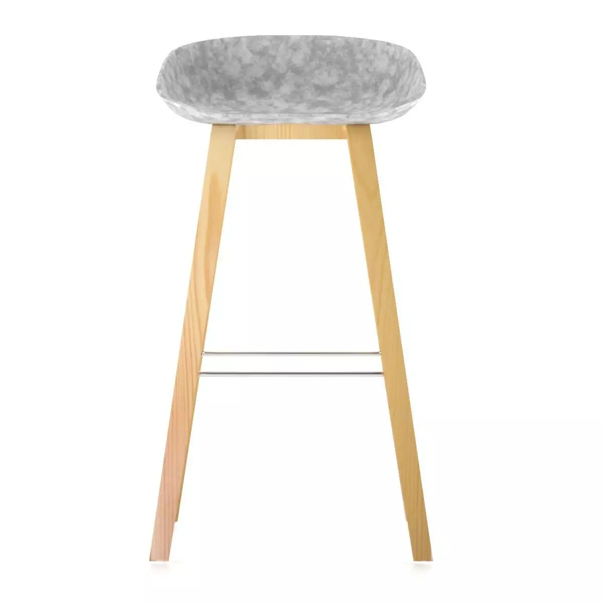 Interer bar stool with wooden legs Free 3D model