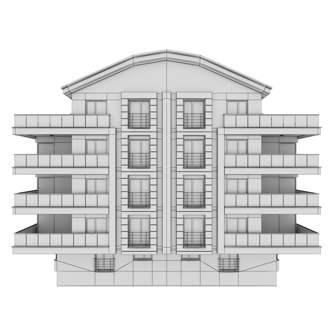 Building Pack - 5 Buildings of Residental and Industrial 3D model_2