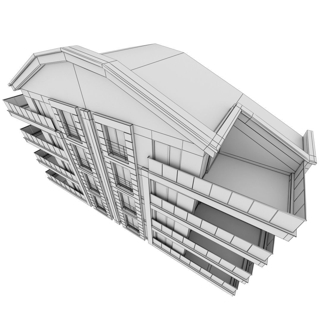 Building Pack - 5 Buildings of Residental and Industrial 3D model_10