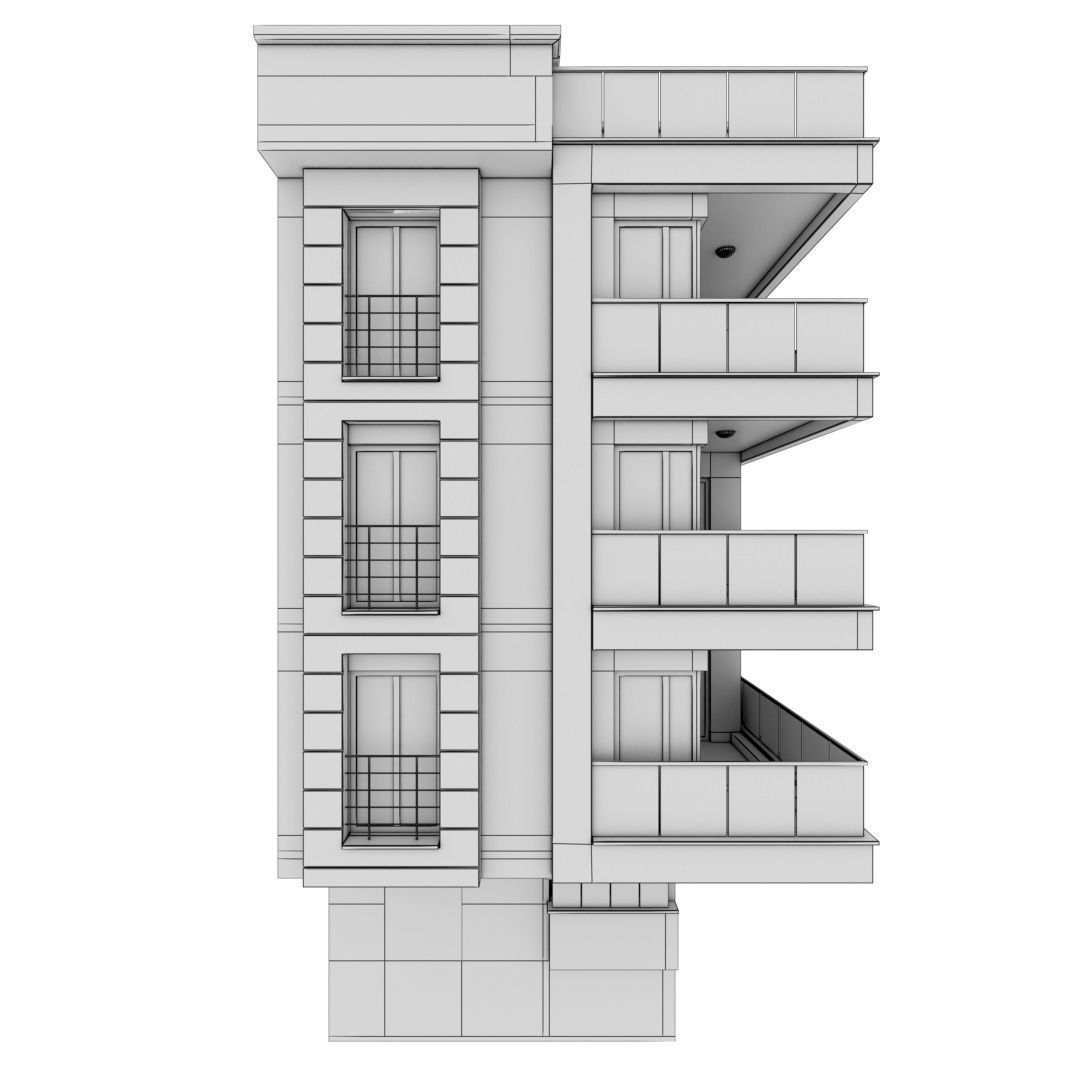 Building Pack - 5 Buildings of Residental and Industrial 3D model_8