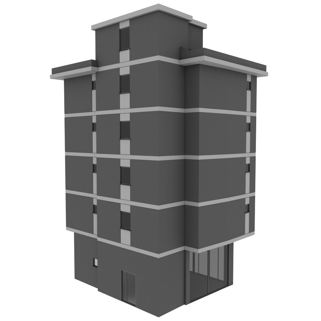 Building Pack - 5 Buildings of Residental and Industrial 3D model_35
