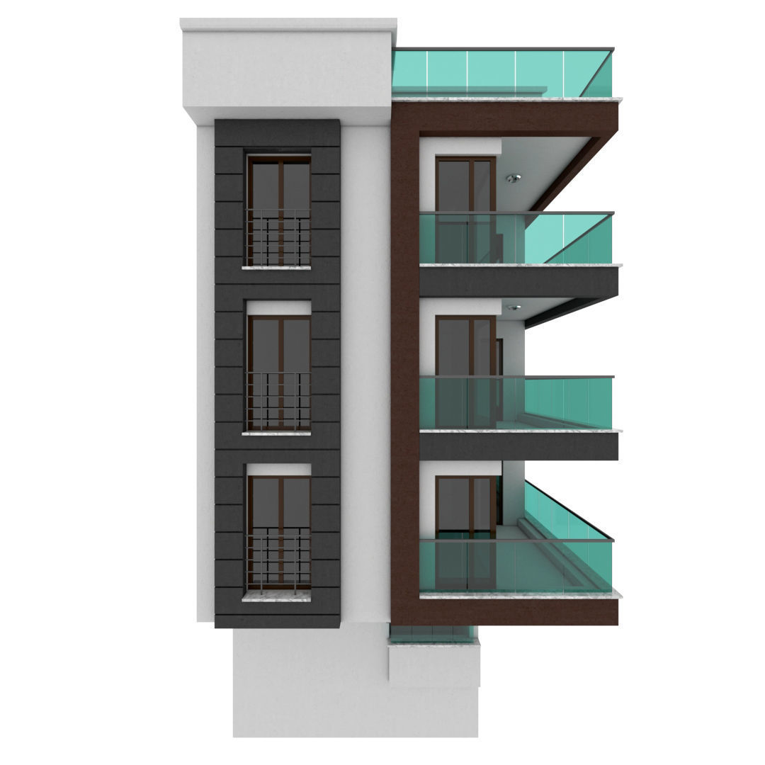 Building Pack - 5 Buildings of Residental and Industrial 3D model_7