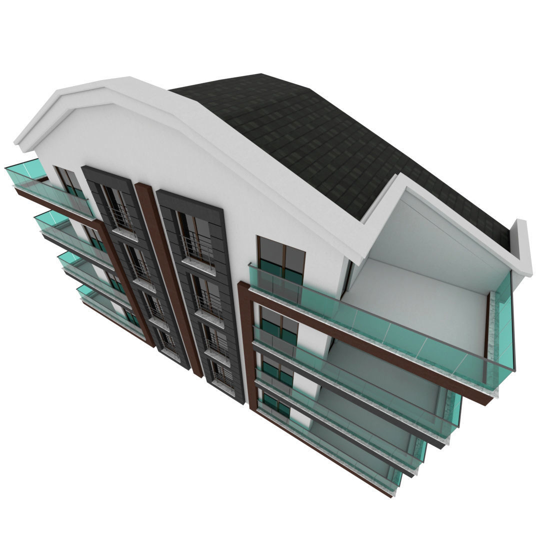 Building Pack - 5 Buildings of Residental and Industrial 3D model_9