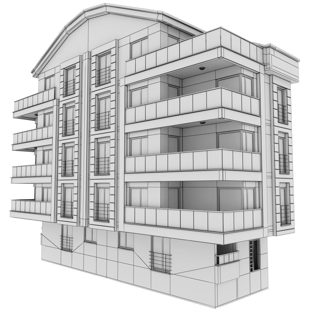Building Pack - 5 Buildings of Residental and Industrial 3D model_12