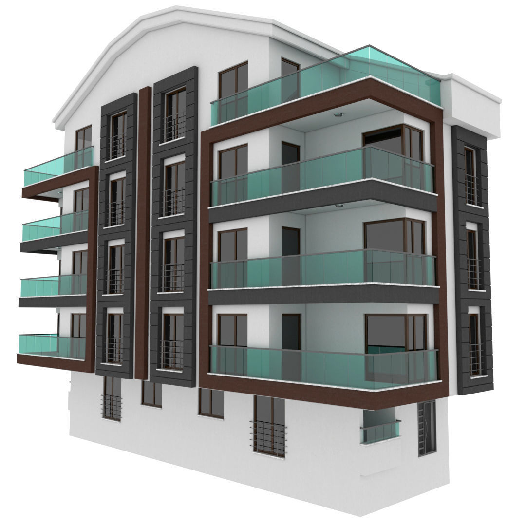 Building Pack - 5 Buildings of Residental and Industrial 3D model_11