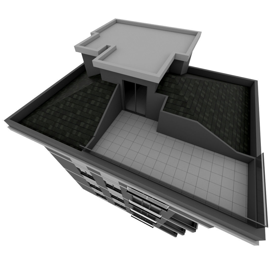 Building Pack - 5 Buildings of Residental and Industrial 3D model_33