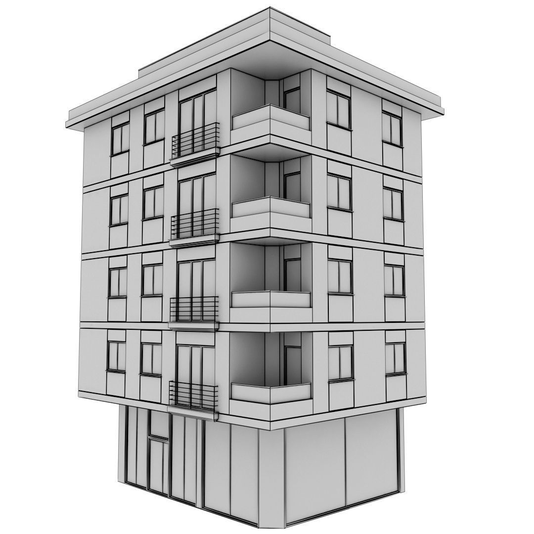 Building Pack - 5 Buildings of Residental and Industrial 3D model_24