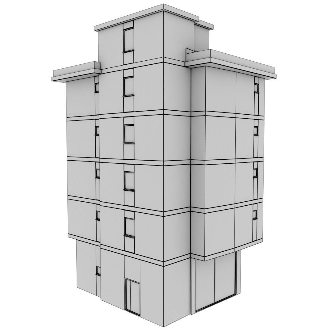 Building Pack - 5 Buildings of Residental and Industrial 3D model_36
