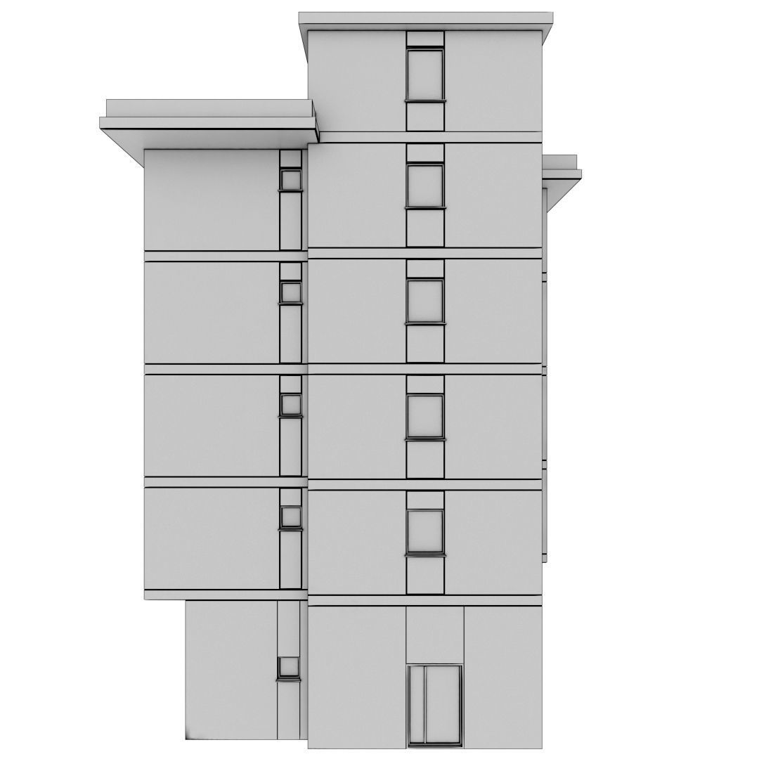 Building Pack - 5 Buildings of Residental and Industrial 3D model_28