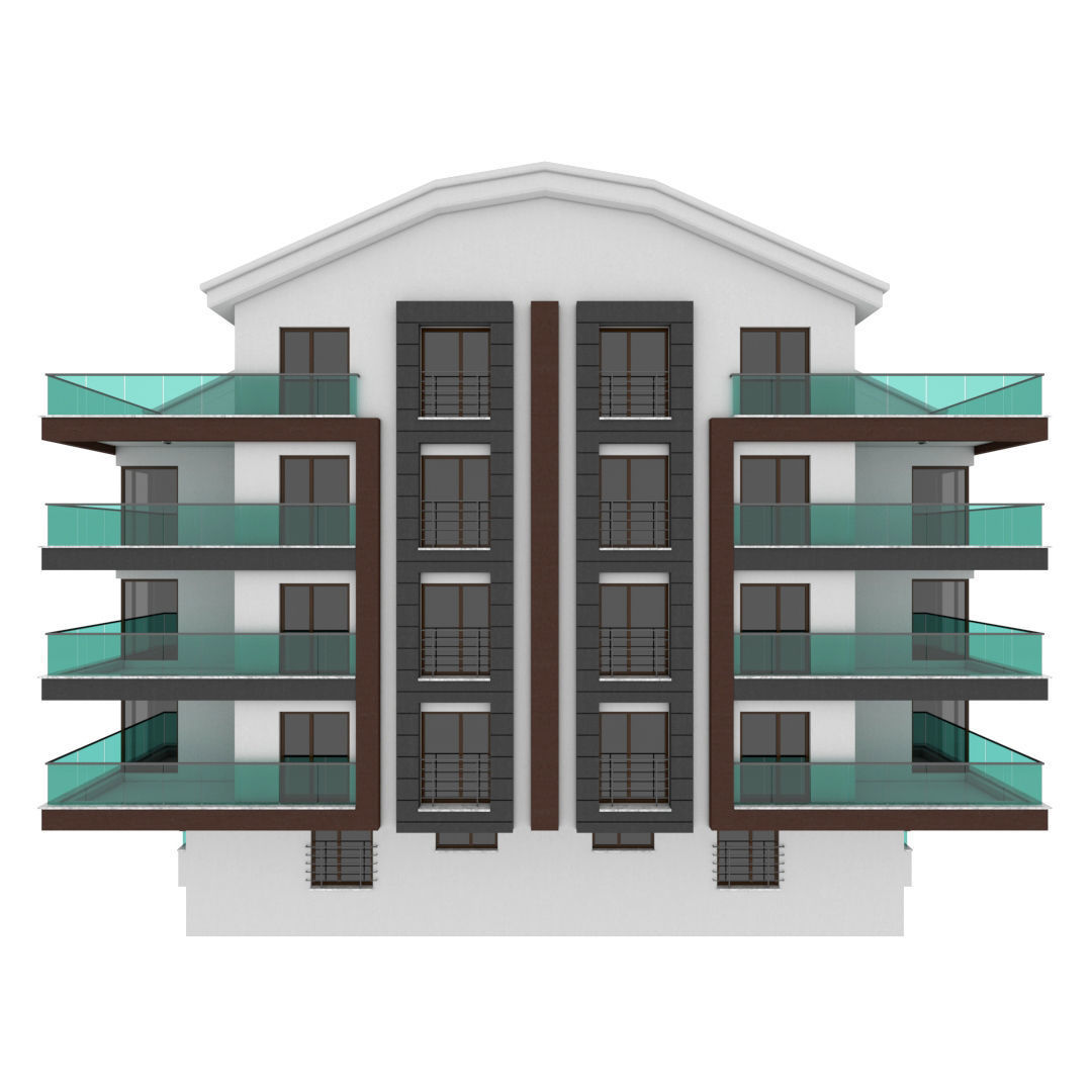 Building Pack - 5 Buildings of Residental and Industrial 3D model_1