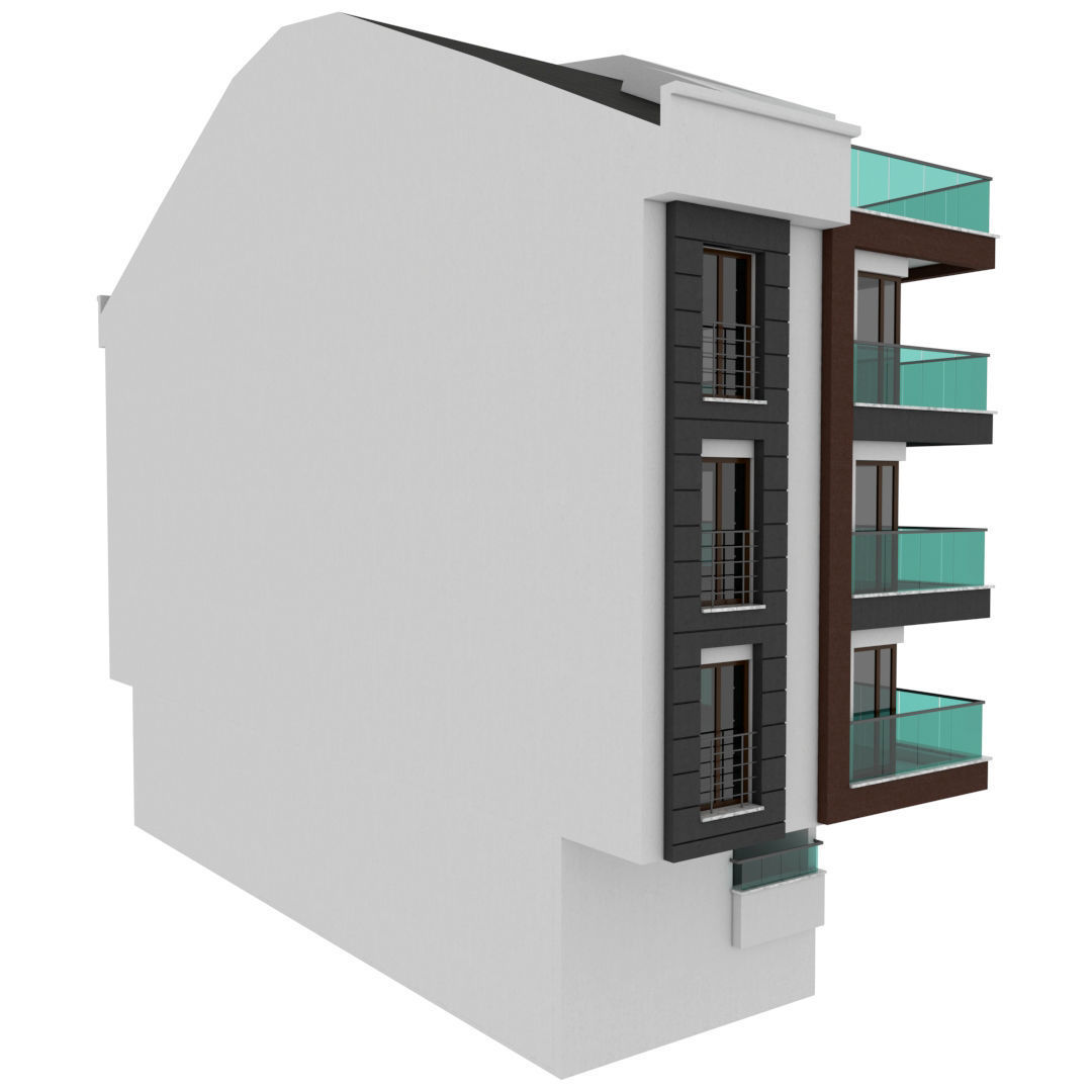 Building Pack - 5 Buildings of Residental and Industrial 3D model_13