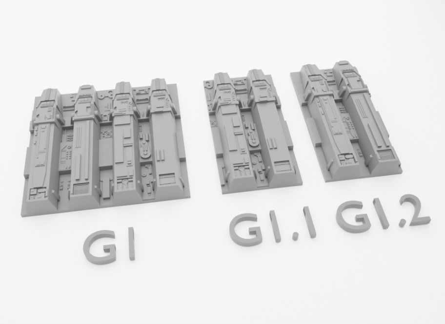 Death Star tiles 16x tiles to create Death Star surface 3D Model Collection_15