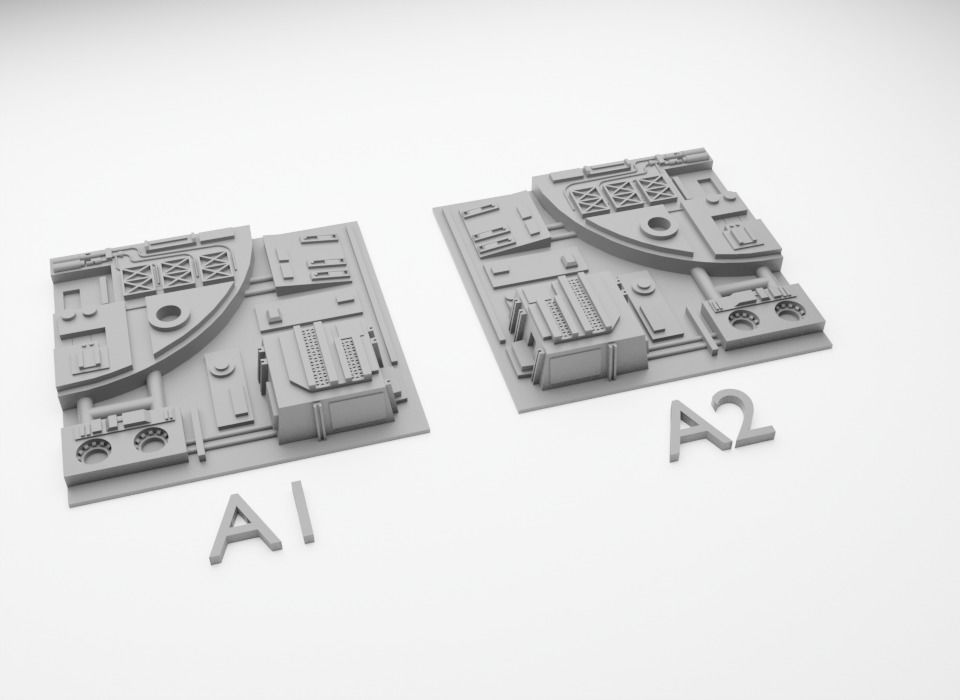 Death Star tiles 16x tiles to create Death Star surface 3D Model Collection_9