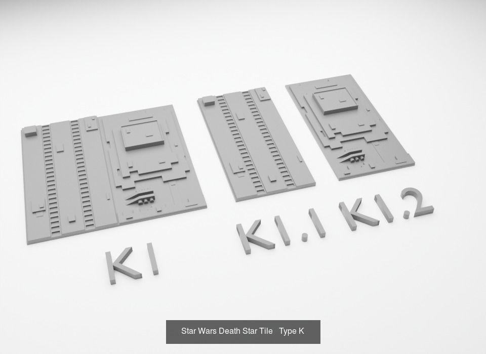 Death Star tiles 16x tiles to create Death Star surface 3D Model Collection_6