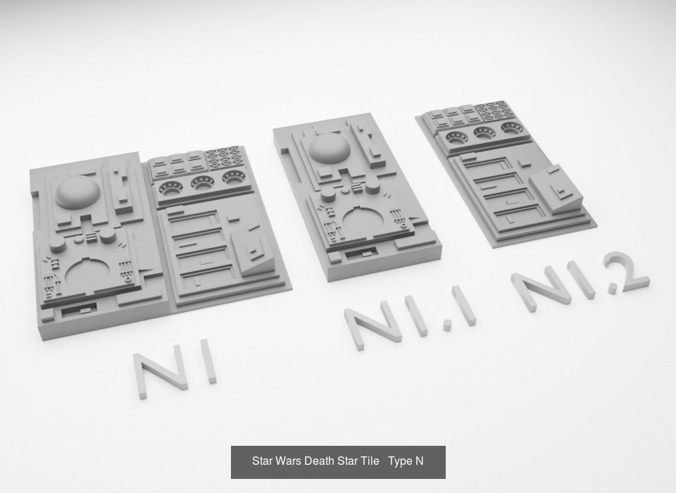 Death Star tiles 16x tiles to create Death Star surface 3D Model Collection_8