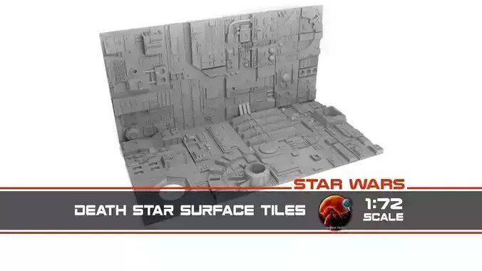 Death Star tiles 16x tiles to create Death Star surface 3D Model Collection