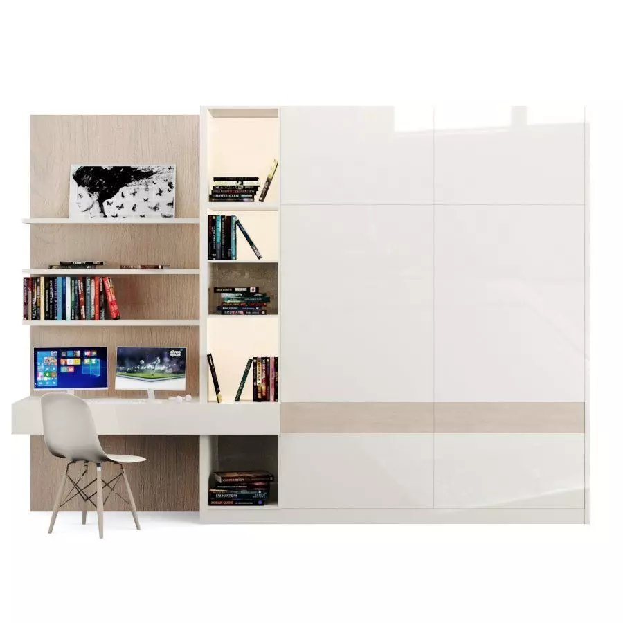 wardrobe workspacescandinavian set Free 3D model
