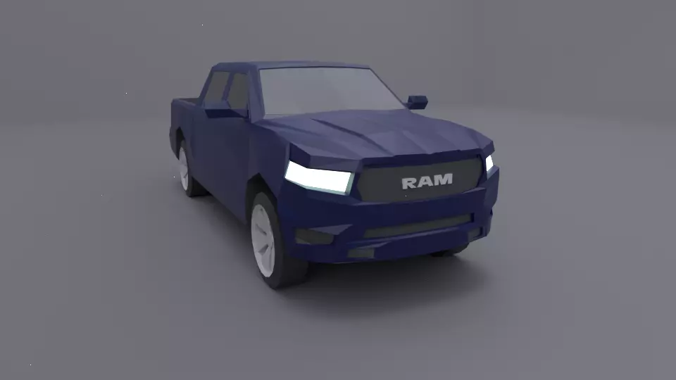 Dodge Ram 2019 lowpoly 3D model Low-poly 3D model_0