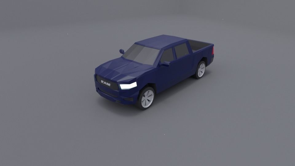 Dodge Ram 2019 lowpoly 3D model Low-poly 3D model_3