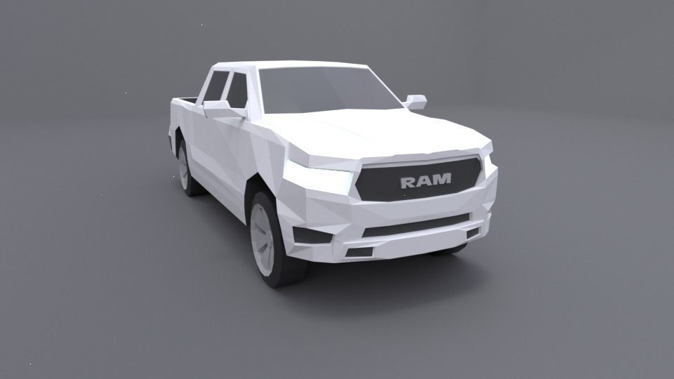 Dodge Ram 2019 lowpoly 3D model Low-poly 3D model_2