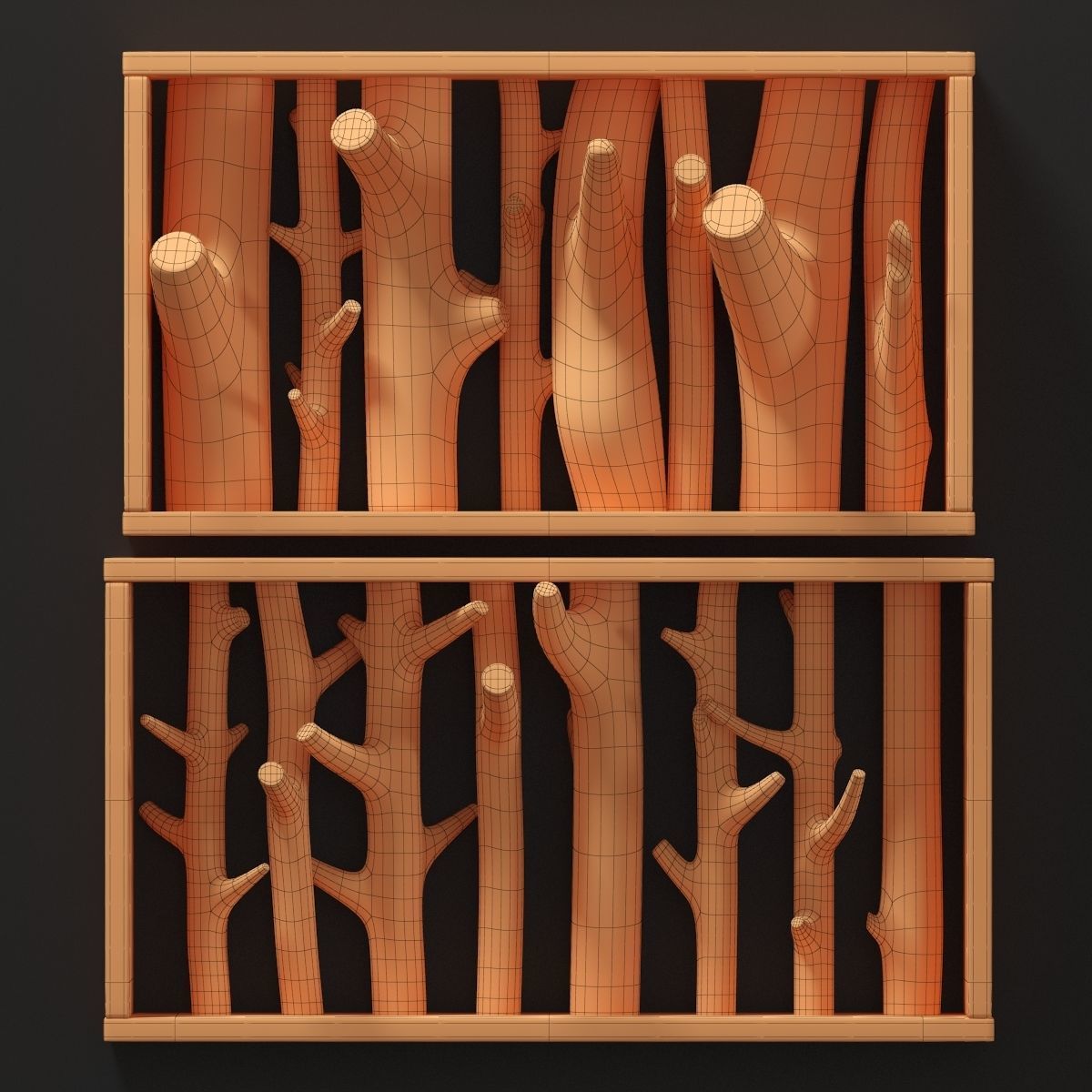 Log clear decor firewood 3D model_14