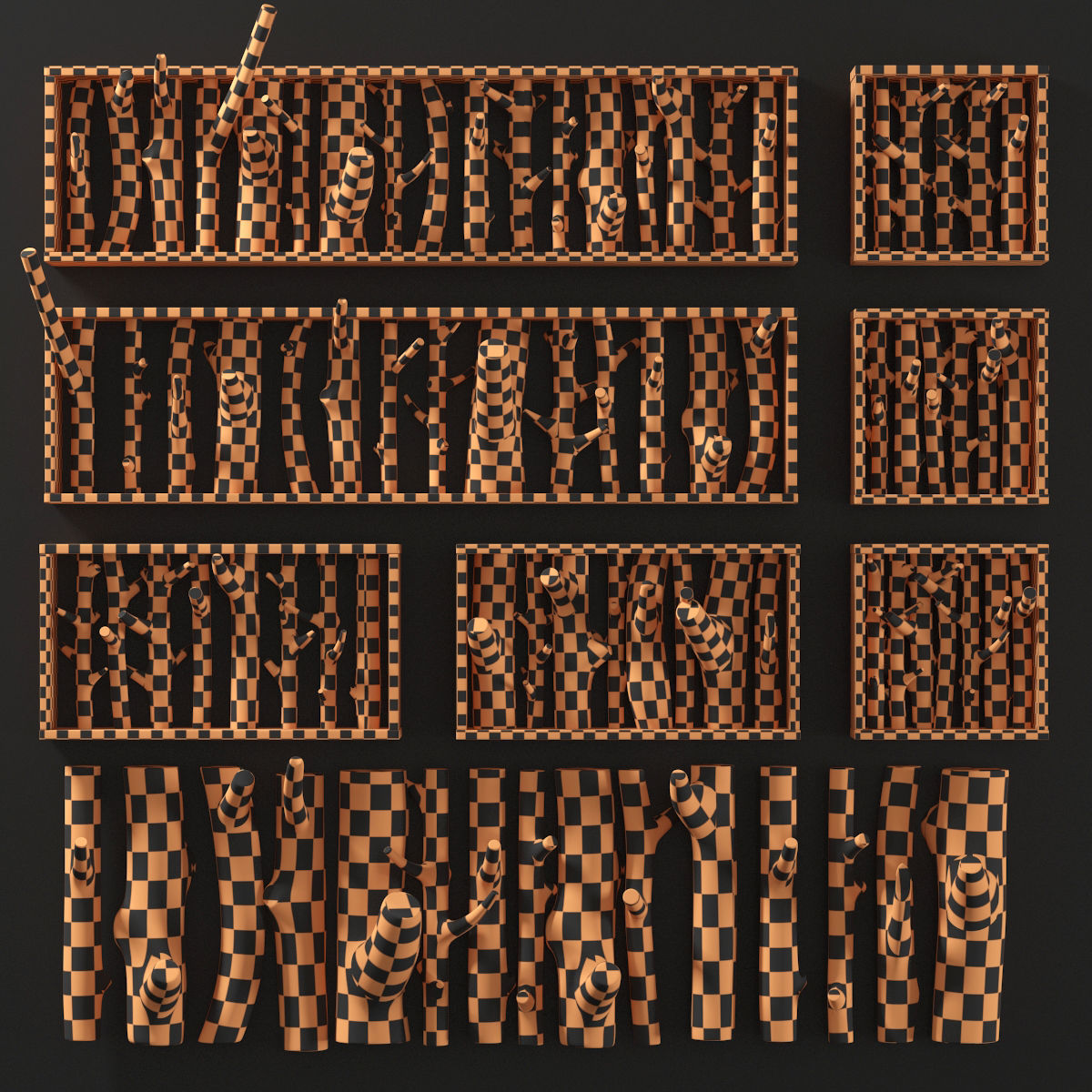 Log clear decor firewood 3D model_15