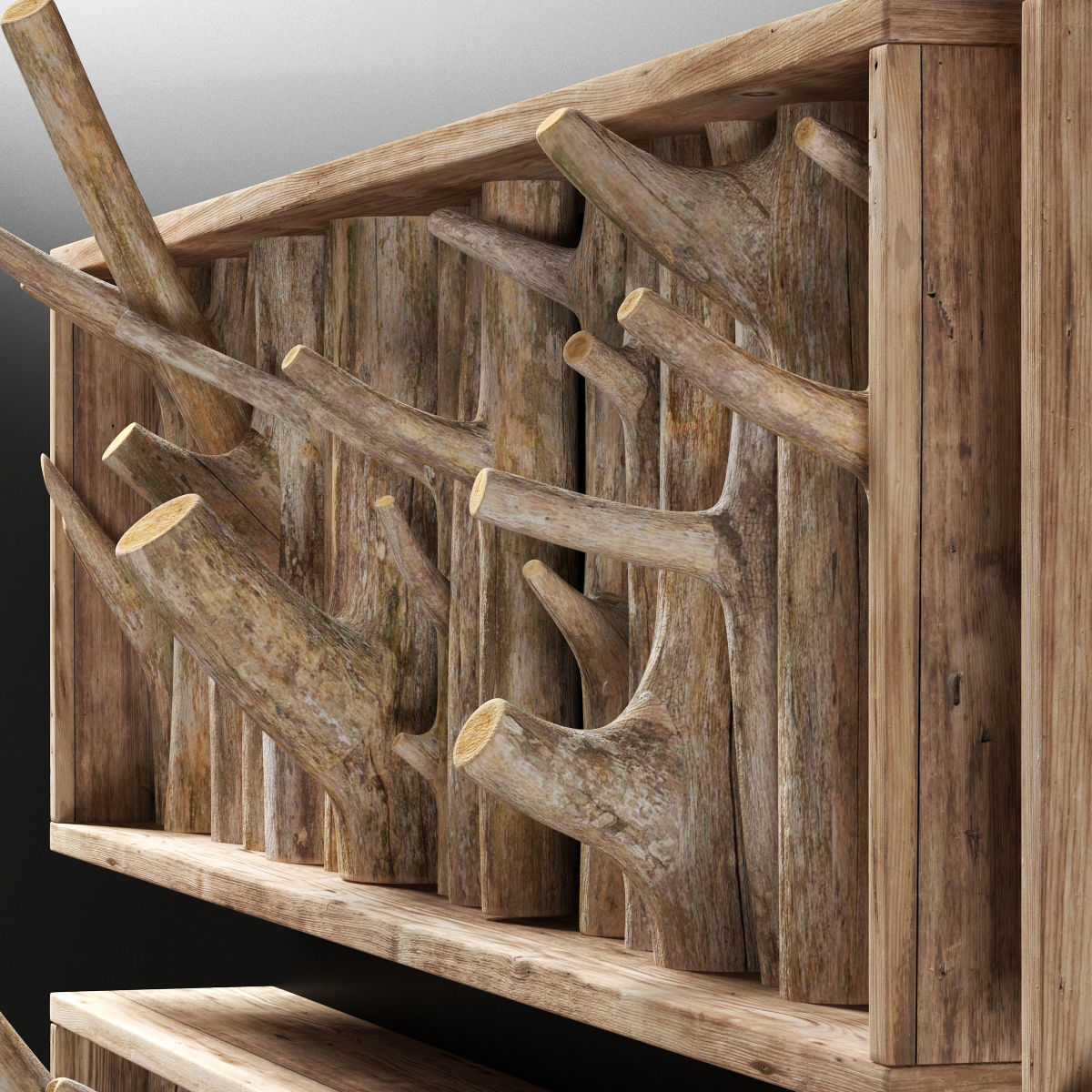 Log clear decor firewood 3D model_5